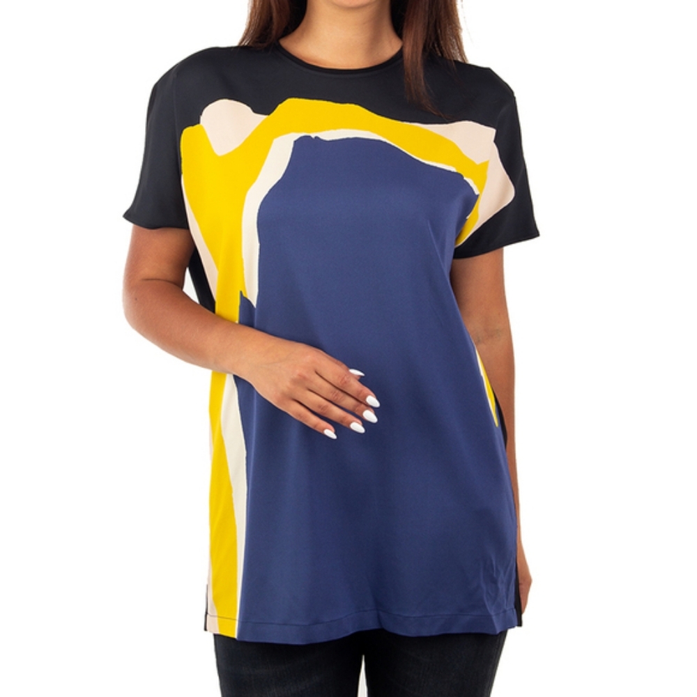 Cedric Charlier Short Sleeve Blouse Made In Italy Size Large
